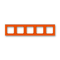 Рамка 5 постовая оранжевая - дымчато чёрная ABB Levit