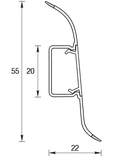 Плинтус напольный ИДЕАЛ 55мм КОМФОРТ Палисандр серый 282 2,5м длина, фото 2