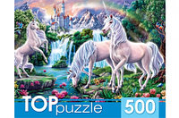 TOPpuzzle. ПАЗЛЫ 500 элементов.ЕДИНОРОГИ И ЗАМОК