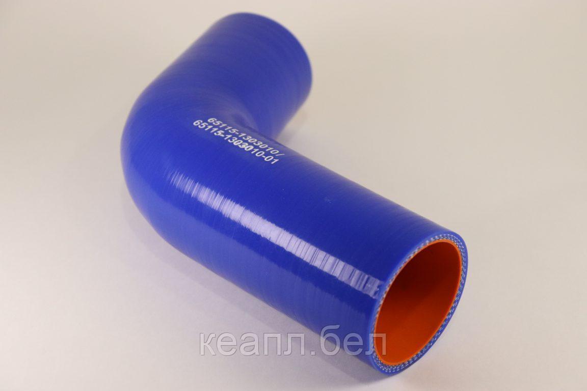 Патрубок силиконовый для КАМАЗ радиатора верхний (L104*265, d58) (4 слоя, 4мм) - фото 2 - id-p114363297