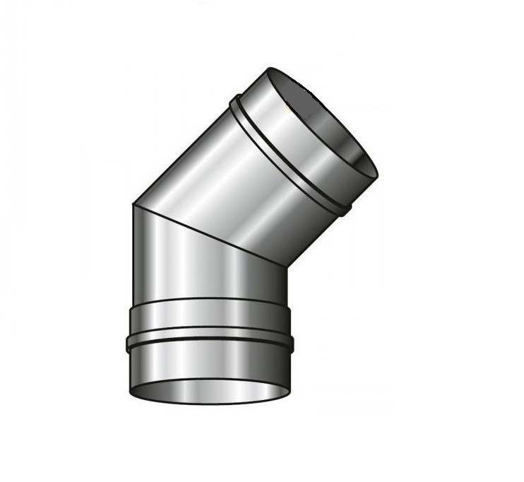 Колено дымохода Ø130х45° (AISI 304/0,5 мм) из нержавеющей стали
