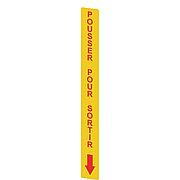 VF AP-A1AGR05 Pizzato Elettrica Желтая наклейка, прямоугольная 300x32 мм, красная надпись POUSSER POUR SORTIR""