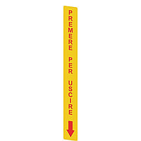 VF AP-A1AGR01 Pizzato Elettrica Желтая наклейка, прямоугольная 300x32 мм, красная надпись PREMERE PER USCIRE""