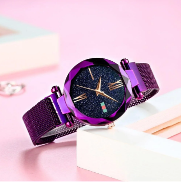 Женские часы Starry Sky фиолетовые (с магнитным ремешком) - фото 5 - id-p104060175