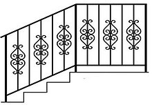 Кованые перила для лестницы №9