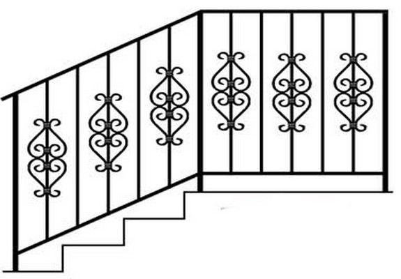 Кованые перила для лестницы №9 - фото 1 - id-p114408748
