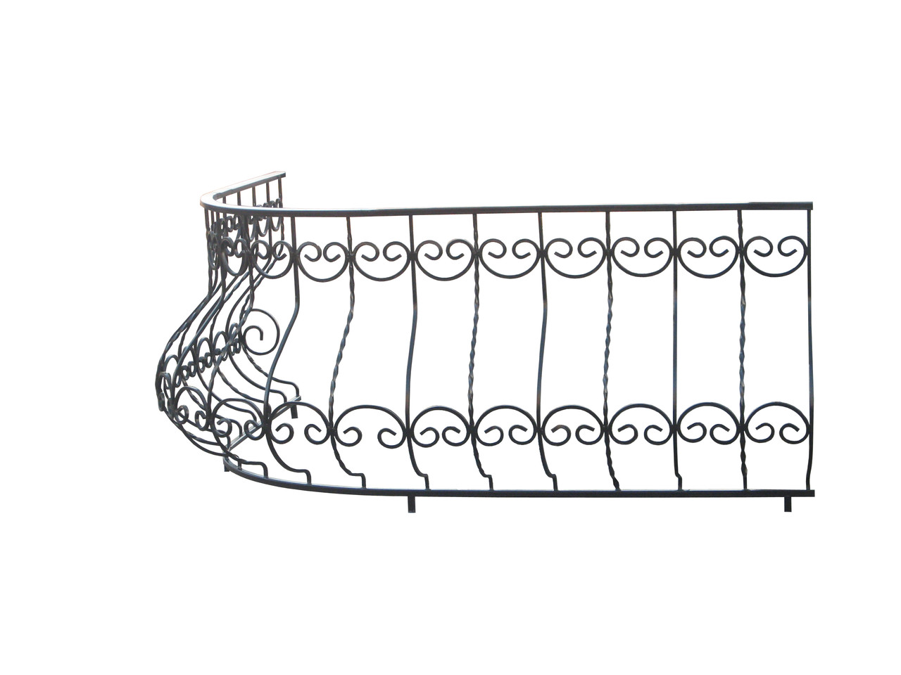 Металлические перила объемные с элементами ковки №10