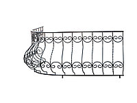 Металлические перила объемные с элементами ковки №10