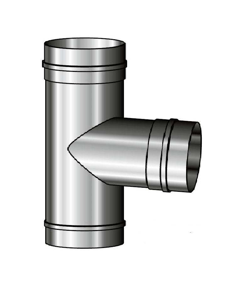 Тройник дымохода Ø130х87° (AISI 304/0,5 мм) из нержавеющей стали