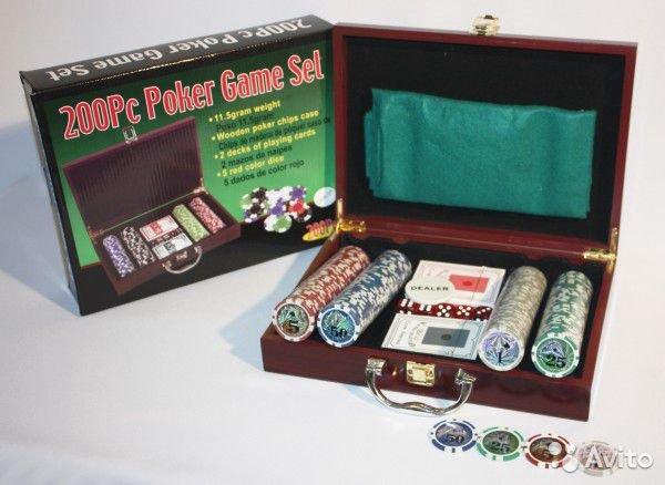 Покер в деревянном чемодане на 200 фишек с номиналом - фото 3 - id-p114410632