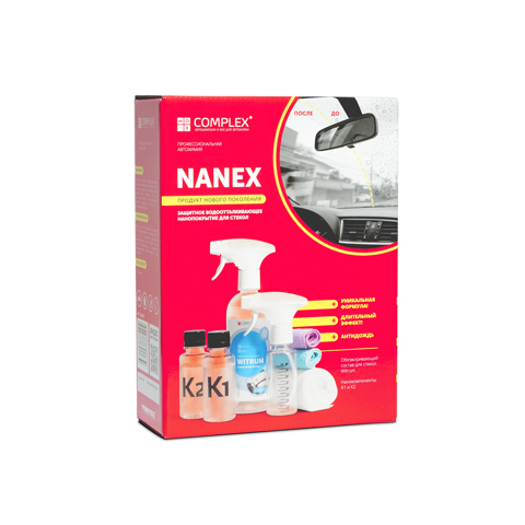 Nanex - Защитное водоотталкивающее нанопокрытие для стекол | Complex | 250мл