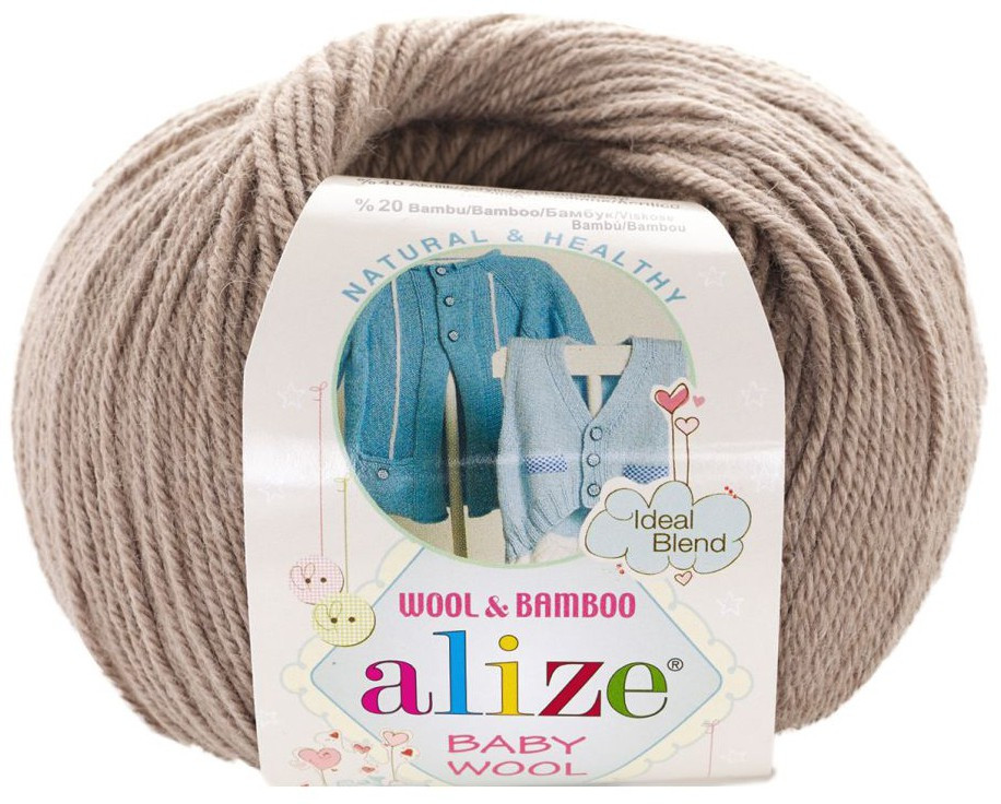 Пряжа Ализе Беби Вул (Alize Baby Wool) цвет 167 бежевый