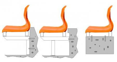 Сиденье пластиковое Форвард для стадионов с элементами крепления