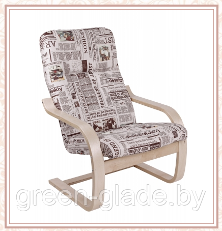 Кресло для отдыха Сайма каркас Береза ткань Gazeta-09 - фото 1 - id-p6101208