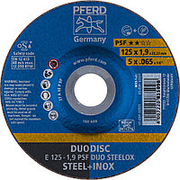 Круг (диск) отрезной комбинированный 125 мм по стали и нержавеющей стали, E 125-1,9 PSF DUO STEELOX, Pferd, фото 1
