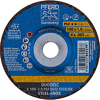 Круг (диск) отрезной комбинированный 100 мм по стали и нержавеющей стали, E 100-1,9 PSF DUO STEELOX, Pferd, фото 1