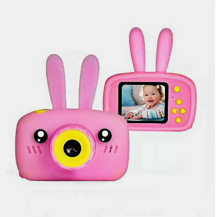 Детский цифровой фотоаппарат с ушками Smart Kids Camera 3 Series. Цвет - Розовый. - фото 3 - id-p114460768