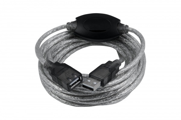 OXION кабель-удлинитель USB2.0 10m AM-AF с усилителем сигнала, серия Стандарт , двойной экран - фото 1 - id-p114488424