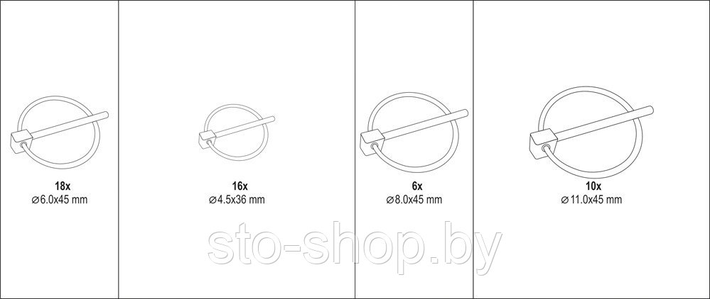 Шплинты с кольцом набор 50шт Yato YT-06787 - фото 5 - id-p114488663