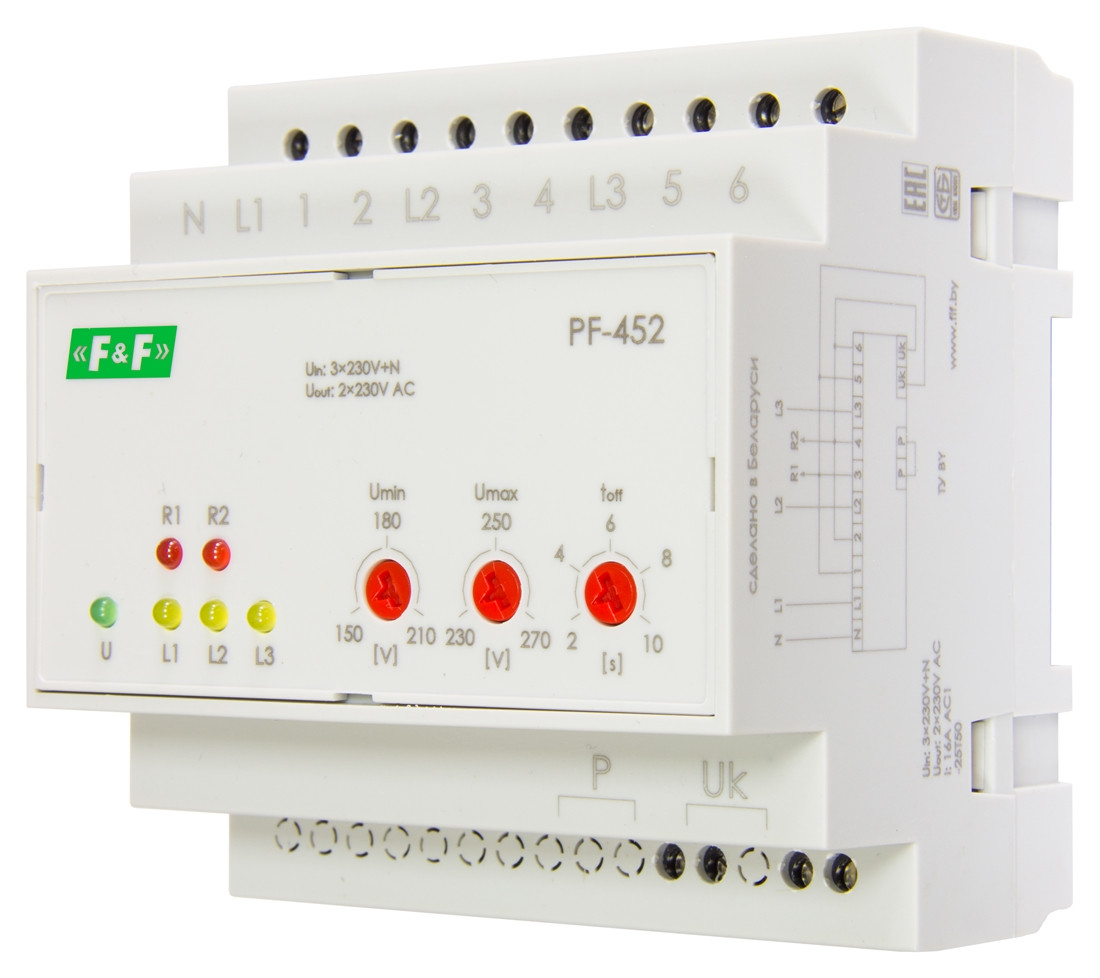 PF-452 Переключатель фаз автоматический (однофазный АВР) - фото 1 - id-p113845612