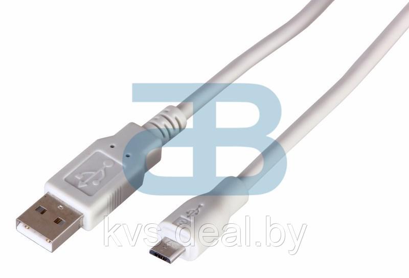 Кабель micro USB (male) штекер - USB-A (male) штекер, длина 3 метра, белый (PE пакет) REXANT - фото 2 - id-p114496301