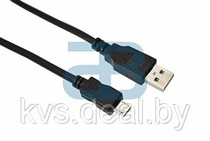 Кабель micro USB (male) штекер - USB-A (male) штекер, длина 3 метра, черный (PE пакет) REXANT