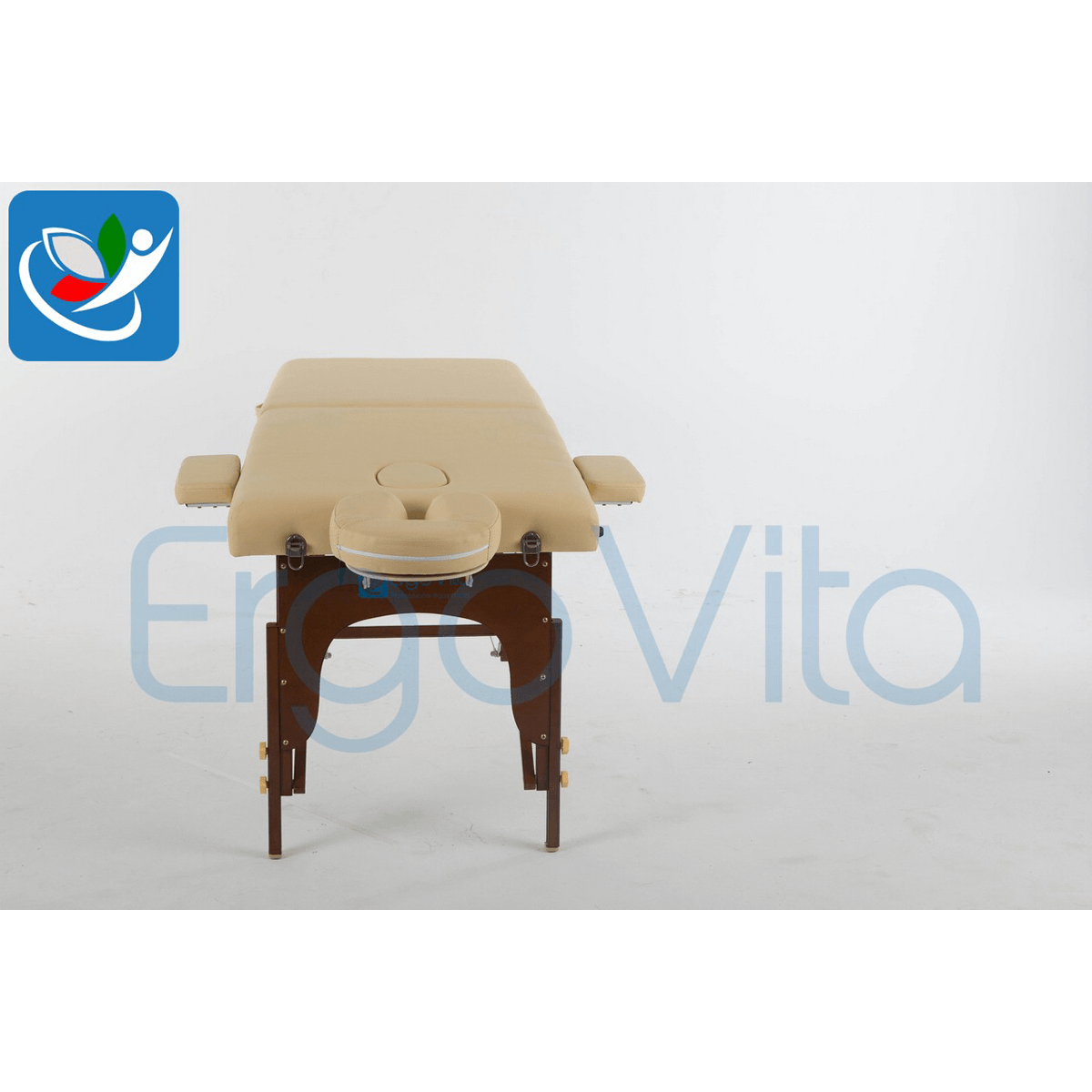 Массажный стол ErgoVita MASTER бежевый+коричневые ноги - фото 3 - id-p91396630