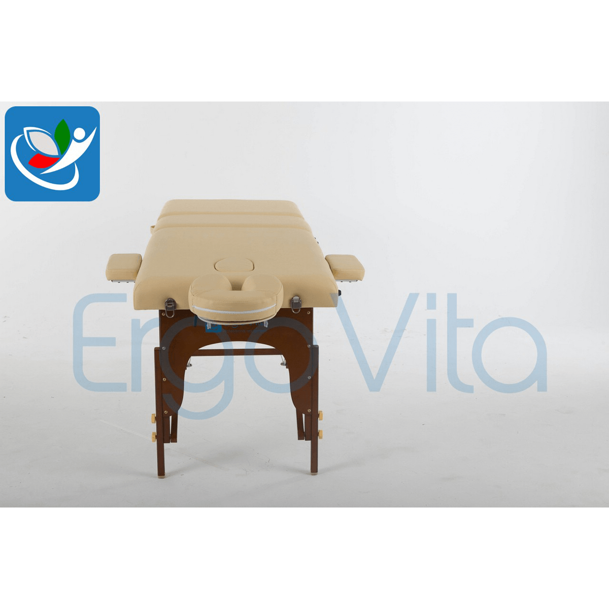 Массажный стол ErgoVita MASTER PLUS бежевый+коричневые ноги - фото 2 - id-p114498331