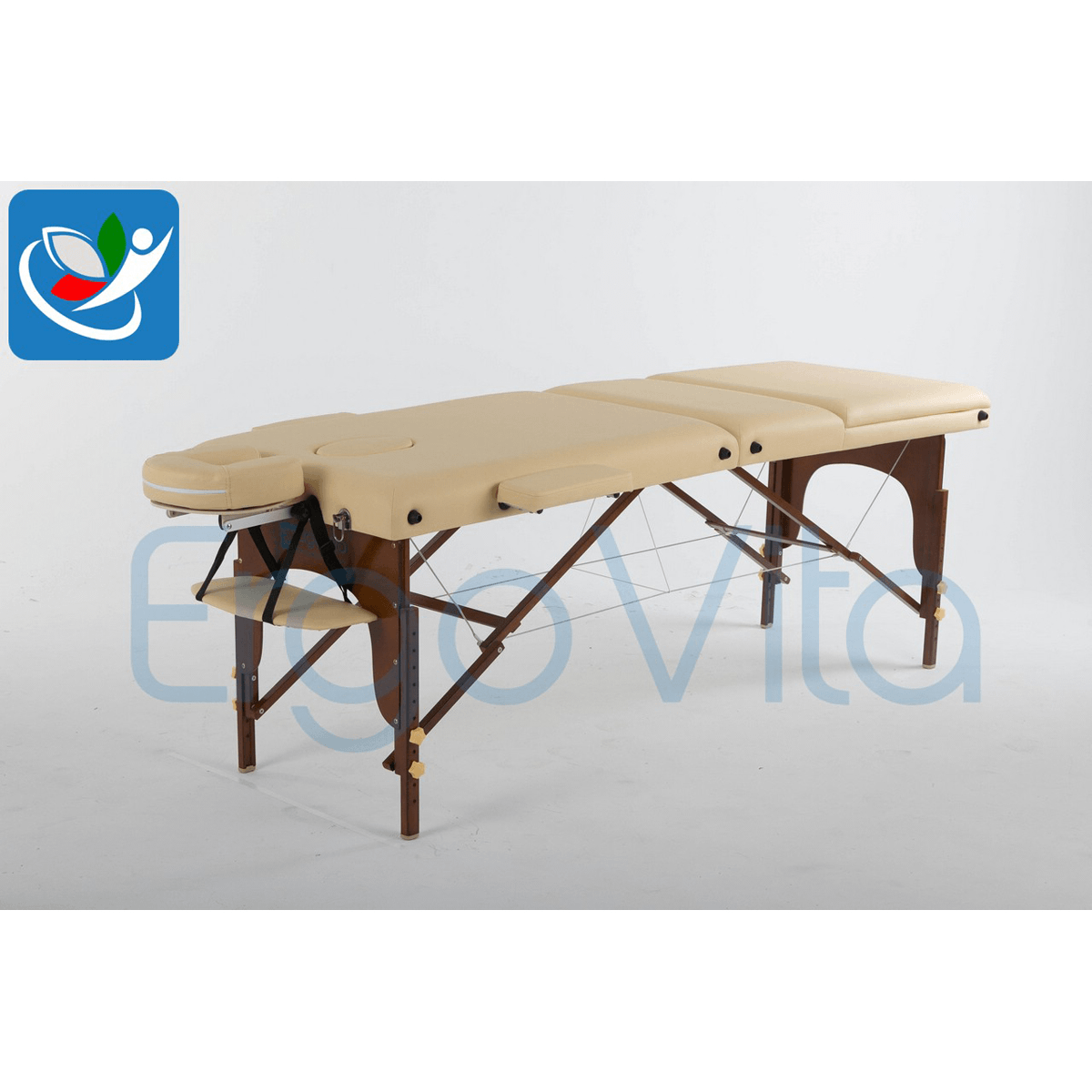 Массажный стол ErgoVita MASTER PLUS бежевый+коричневые ноги - фото 4 - id-p114498331