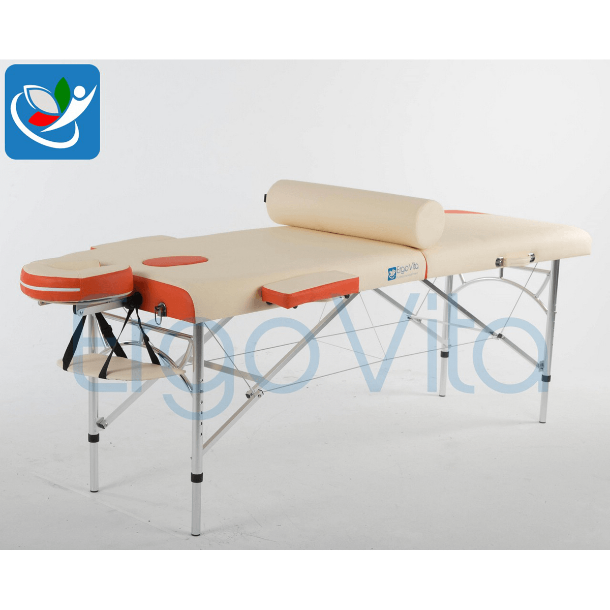 Массажный стол ErgoVita Master Alu (кремовый+оранжевый) - фото 1 - id-p114498865