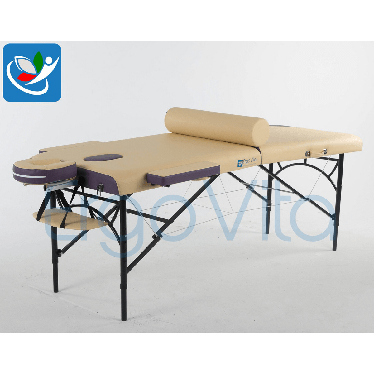 Массажный стол ErgoVita Master Alu Comfort (бежевый+фиолетовый) - фото 1 - id-p67694564