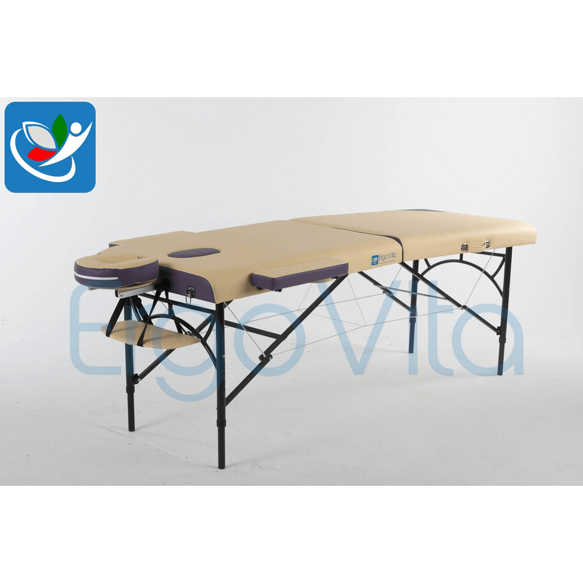 Массажный стол ErgoVita Master Alu Comfort (бежевый+фиолетовый) - фото 2 - id-p67694564