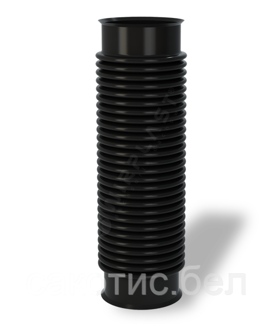 Эластичная гофрированная труба для вентвыхода Ф125, L=600 мм, цвет черный