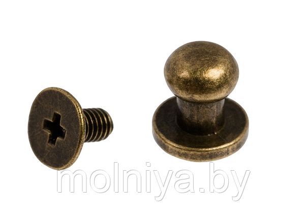 Кнопки кобурные  KHB-01 металл цинковый сплав d 8 мм 10 шт. бронза, фото 2
