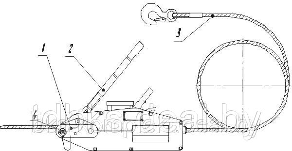 МТМ монтажно-тяговый механизм, лебедка ручная монтажная BKS (5,4 т х 20 м) - фото 5 - id-p64235784