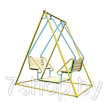 Качели "Лидер 2-04"  голубой/жёлтый