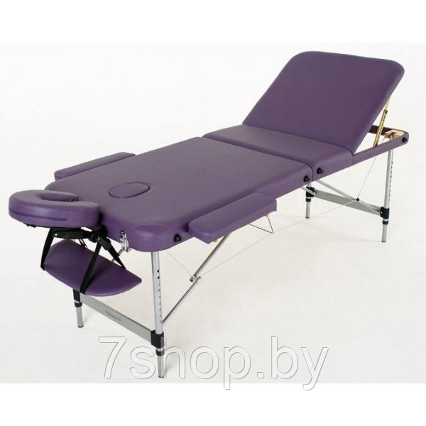 Складной 3-х секционный алюминиевый массажный стол RS BodyFit, фиолетовый - фото 1 - id-p89180126