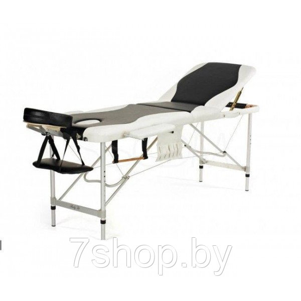 Складной 3-х секционный алюминиевый массажный стол RS BodyFit, чёрно-белый - фото 2 - id-p89180127