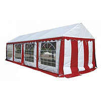 Тент-шатер ПВХ 3x8м, Р38201R цвет белый с красным