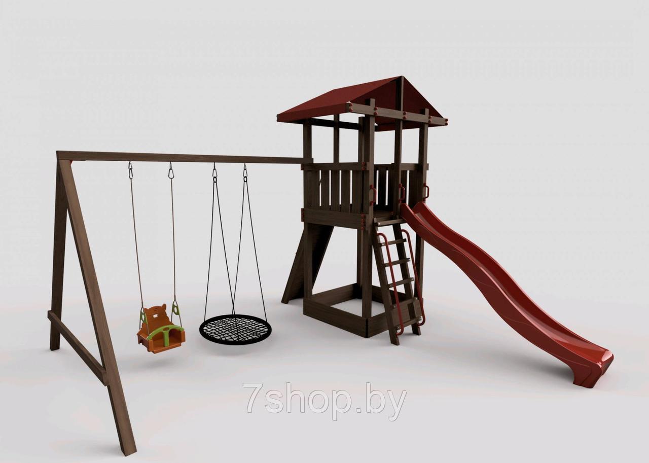 Детская игровая площадка с качелями и горкой 3,0 м "Непоседа" Модель 2