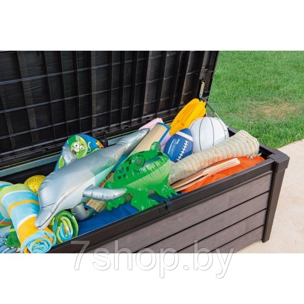 Сундук пластиковый уличный 120 Brush Deck Box (Браш), графит - фото 3 - id-p93637445