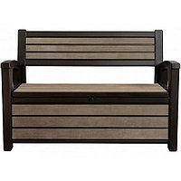 Скамья-сундук пластиковая уличная HUDSON BRUSHED BENCH, коричневый