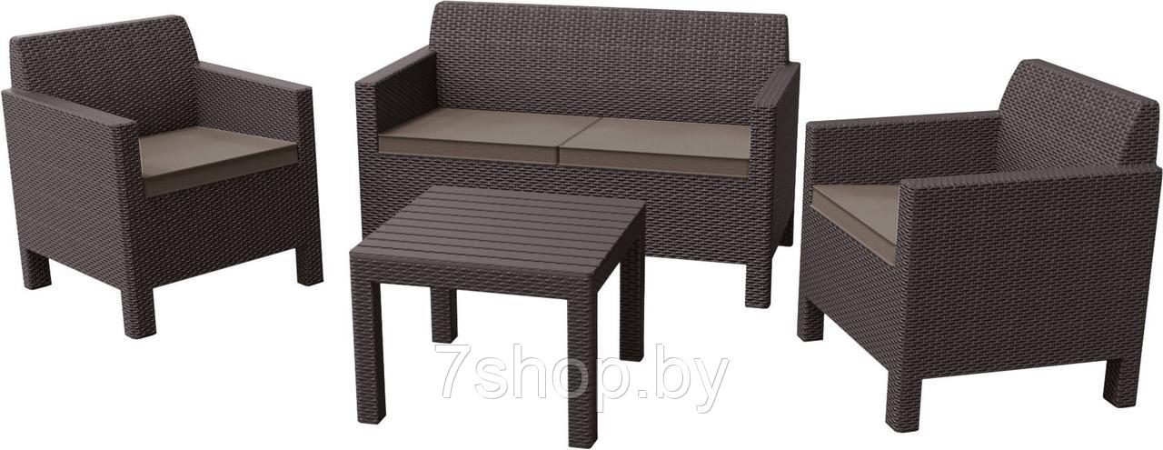 Комплект мебели Orlando small table set, коричневый
