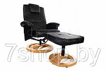 Массажное кресло с пуфом Calviano TV Комфорт (чёрное)