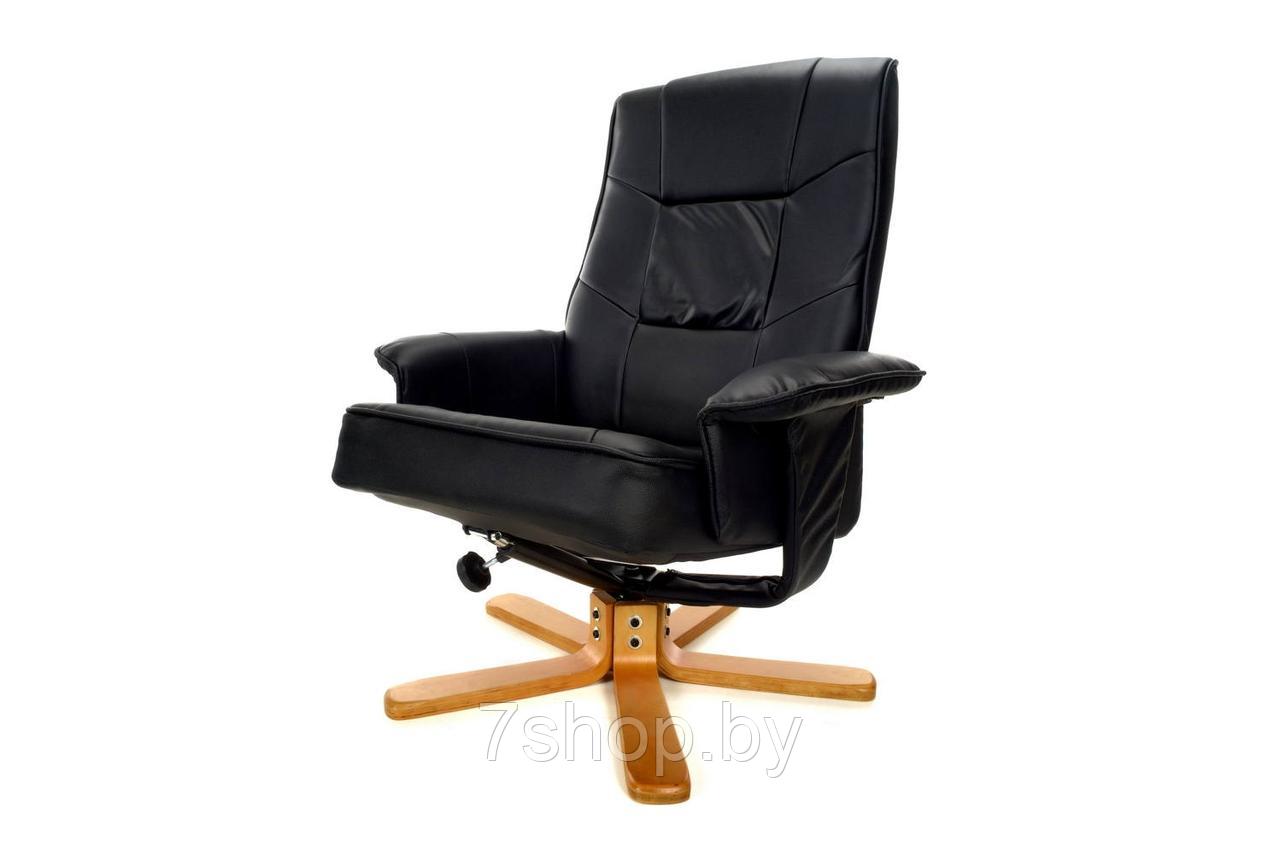 Массажное кресло с пуфом Calviano TV Relax (чёрное) - фото 1 - id-p107822281