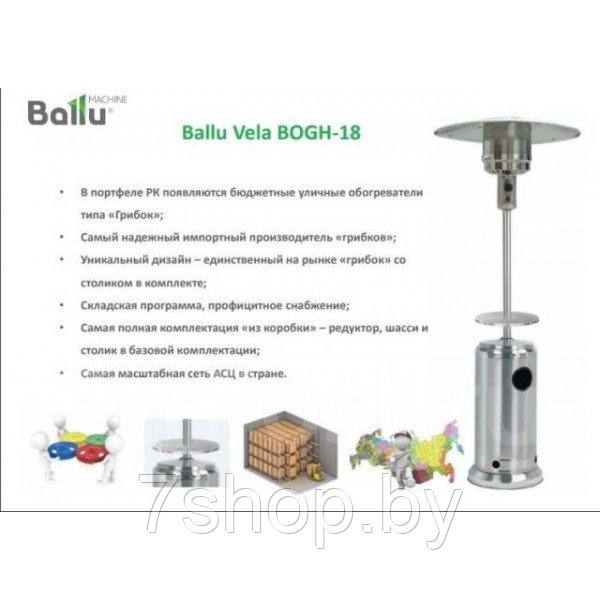 Уличный газовый обогреватель Ballu BOGH-18 Vela - фото 2 - id-p111491787