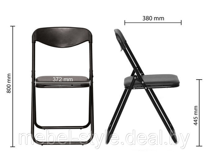 Складной стул ДЖЕК блек для посетителей и дома, (JACK bleck кож/зам V цветной) - фото 4 - id-p5013120