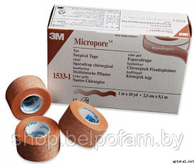 Пластырь хирургический Micropore 2,5 см x 9,1 м,  гипоаллергенный, бежевый