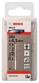 Сверло по металлу HSS-G 4,1x43x75 мм (10 шт) BOSCH (2608585486)
