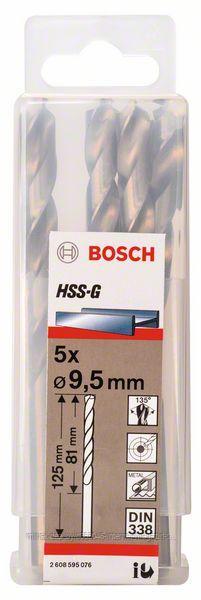 Сверло по металлу HSS-G 9,5x81x125 мм (5 шт) BOSCH (2608595076) - фото 1 - id-p114591530